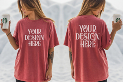 Crimson Comfort Colors 1717 Front &amp; back T shirt Mockup Product Image 1