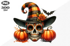 Halloween Skull Sublimation - Clipart PNG Design Product Image 1