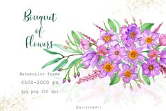 Purple Flowers,Small Bouquet ,Wildflowers Watercolor clipart Product Image 1