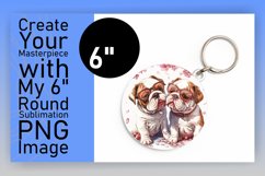 Cute Canine Adventure Circle Design Sublimation Keychain Product Image 1