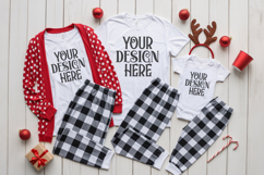 Christmas Family Matching Group T-Shirt Mockups | Holiday Fl Product Image 1