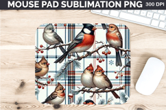 Watercolor Robin Mouse Pad Sublimation - Christmas PNG Product Image 1