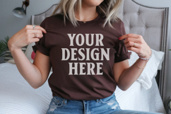 Dark Chocolate Gildan 18500 Hoodie Mockup, G18000 Hoodie Mod Product Image 1