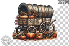 Fall Wagon Garden Sublimation - Fall Clipart PNG Design Product Image 1