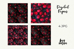 4 Red Rose Petals Seamless Pattern Black Lace Dark Romance Product Image 2
