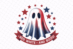 Red, White and Booo Svg Design | Svg Cut File Product Image 1