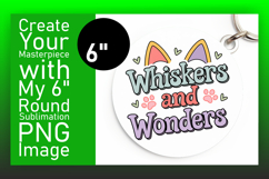 Bright Circle Design Keychain Template , Cat Quote Product Image 1