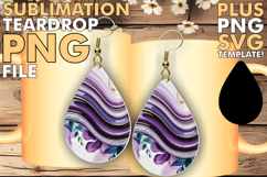 Fun Teardrop Earrings Art PNG, Pattern Product Image 1
