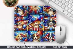 Dog Mouse Pad Sublimation, 4th Of July Mouse Pad PNG Product Image 1