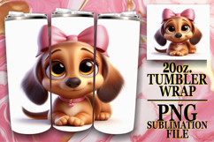Whimsical Delight 20oz tumbler wrap, 3D Dog Product Image 1