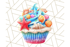 Bright Summer Cupcake PNG Clipart, Colorful Cupcakes Product Image 3