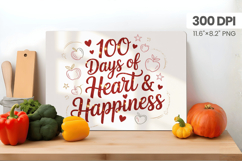 100 days of school Cutting Board PNG Design, Teacher PNG Product Image 1
