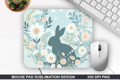 Bunny Mouse Pad Sublimation, Easter Bunny Mouse Pad PNG Product Image 1