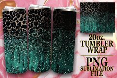 Sparkly Flower &amp; Leopard Tumbler Wrap - Sublimation Glam Product Image 1