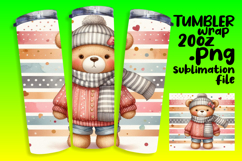 HIGH-QUALITY 20oz Tumbler PNG , Teddy Bear Product Image 1