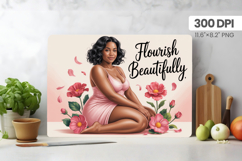 Afro Girl/Woman Melanin braided hair Cutting Board PNG Desig Product Image 1