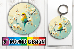 Blissful Keychain Round Style, Birds Product Image 1