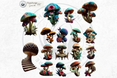 Psychedelic Fantasy Mushroom cliparts For RPG Crafts Product Image 11