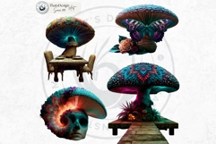 Psychedelic Fantasy Mushroom cliparts For RPG Crafts Product Image 4