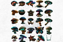 Psychedelic Fantasy Mushroom cliparts For RPG Crafts Product Image 6