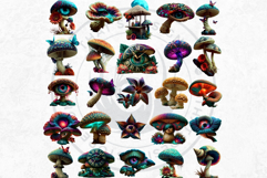 Psychedelic Fantasy Mushroom cliparts For RPG Crafts Product Image 8