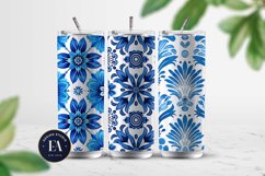 Blue Siclian Tile Pattern, Blue and white tiles paper Product Image 2