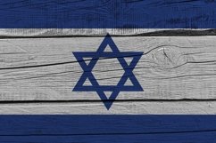 Israel flag painted on old wood plank Product Image 1