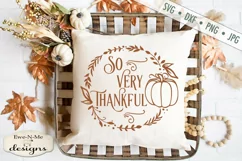 So Very Thankful - Thanksgiving - Pumpkin Wreath - SVG DXF Product Image 1