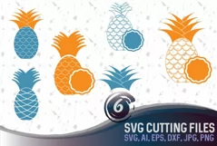 6 Pineapple vector designs and monogram templates SVG, DXF, JPG, PNG, DWG, AI, EPS Product Image 1