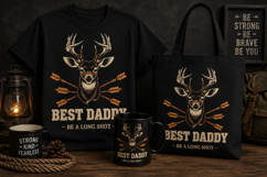 Best Daddy Be a Long Shot Hunting PNG | Dad Shirt Design Product Image 1
