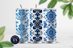 Blue Siclian Tile Pattern, Blue and white tiles paper Product Image 2