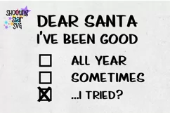 Dear Santa I Tried - Naughty or Nice SVG - Christmas SVG Product Image 3