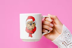 Pug Puppy Dog Santa Claus Christmas svg cut file Product Image 6