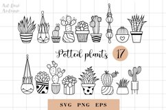 Potted plants svg, Cactus svg, Succulent svg bundle Product Image 1