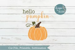 Hello Pumpkin SVG, png, eps, dxf, sublimation Product Image 3
