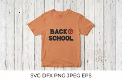 Back to School lettering with apple SVG, DXF, PNG, vector Product Image 2