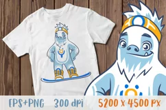 Yeti png Snowboarder t shirt Snowboarding shirt Bigfoot png Product Image 1