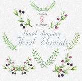 Watercolor Floral Clipart &quot;FLORAL CLIP ART&quot; Wedding Clip Art Product Image 3