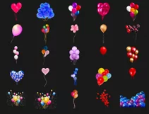 200 RED BALLOONS TRANSPARENT PNG FILES, PHOTOSHOP OVERLAYS Product Image 6