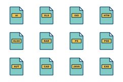 Set Of File Formats Icons Product Image 1