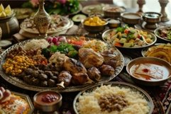 Traditional middle eastern feast spread Product Image 1