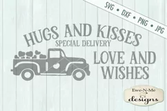 Hugs Kisses Valentine Truck SVG DXF Cut File Product Image 2