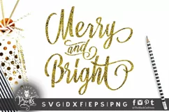 Merry & Bright SVG Christmas SVG DXF EPS PNG Product Image 1