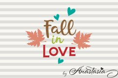 Fall in love SVG Cut File - Autumn Quotes - Romantic Fall clipart Product Image 1