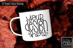 White Campfire Mug Camping Mockup | Stylized Photo Product Image 1