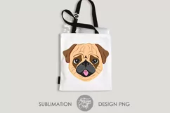 Pug Dog Sublimation PNG, sublimation for tshirts, Pug PNG Product Image 3