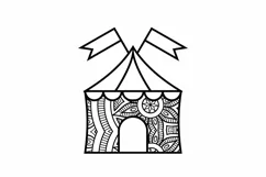 Laser Cut Circus Tent, Mandala Paper Cut Circus Camp SVG Product Image 2