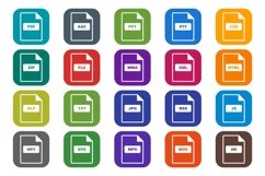Set Of File Formats Icons Product Image 1