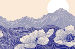 Mountains Line Art Background Wallpaper Product Image 1