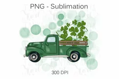 Clover Trefoil Png Green Truck Spring Design Sublimation Product Image 1